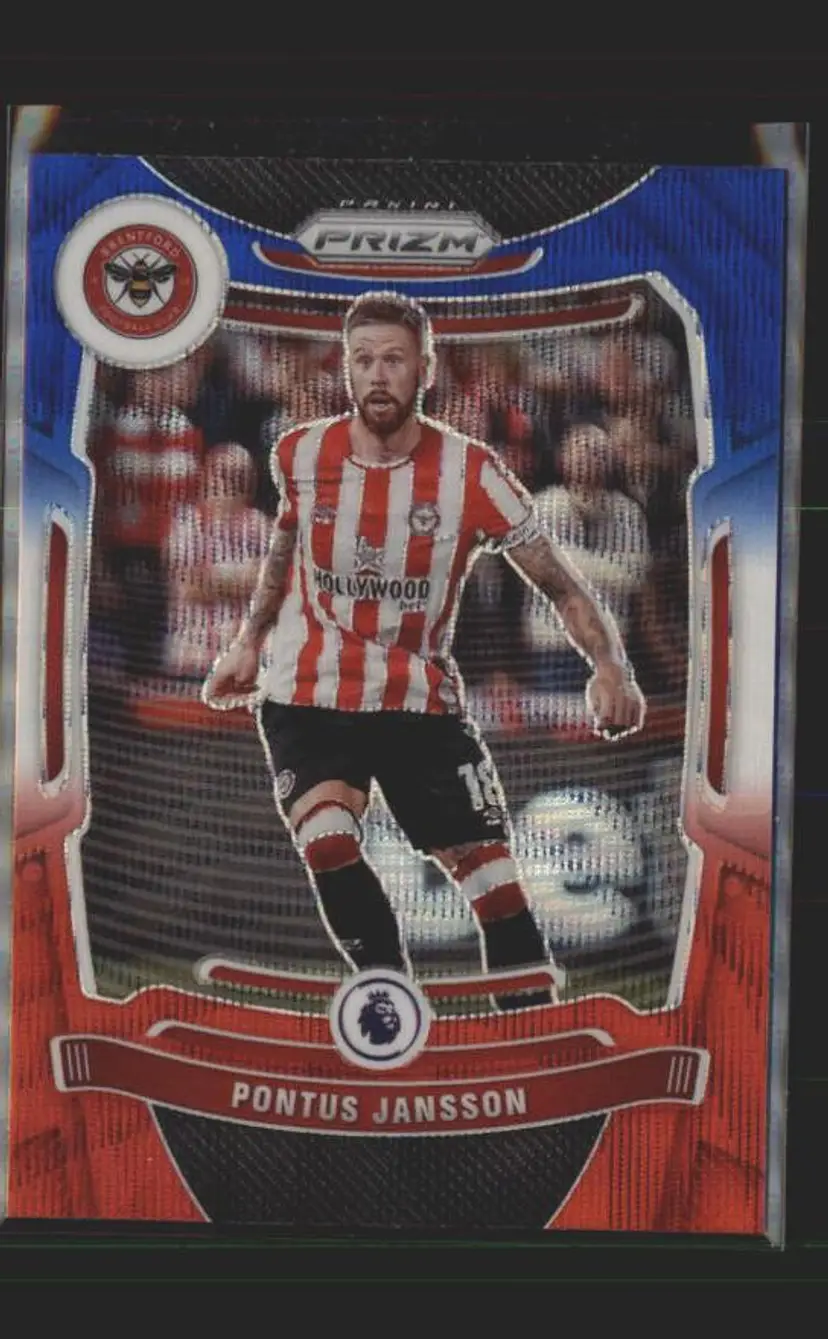 2021-22 Prizm EPL #137 Pontus Jansson Prizms Red White and Blue - ( 138 ) - Brentford