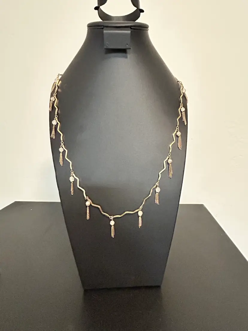 Park Lane 36” Gold Tone Necklace Beads Tassels J349