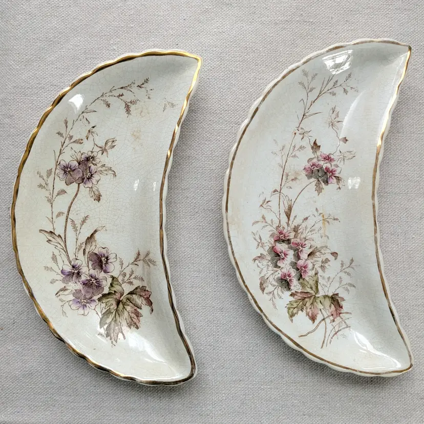 Crescent Shaped Dishes - Great Patina