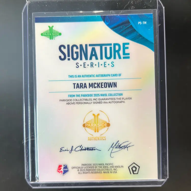 Tara McKeown 2025 Parkside Pacific Signature Series Autograph Soccer Card