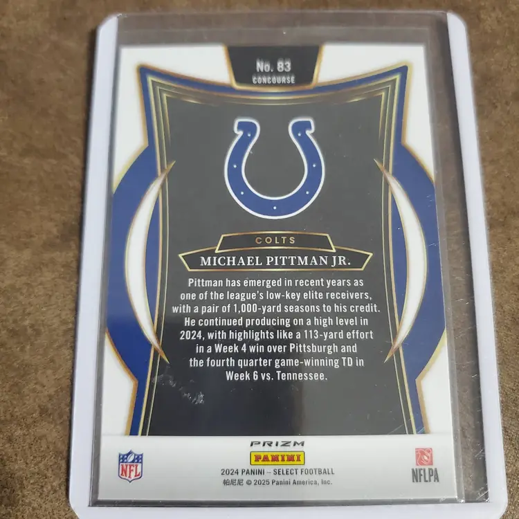 2024 Panini Select Black and Red Shock Prizm Michael Pittman Jr.