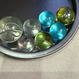 7 Pastel Solid Marbles Largest Flawed