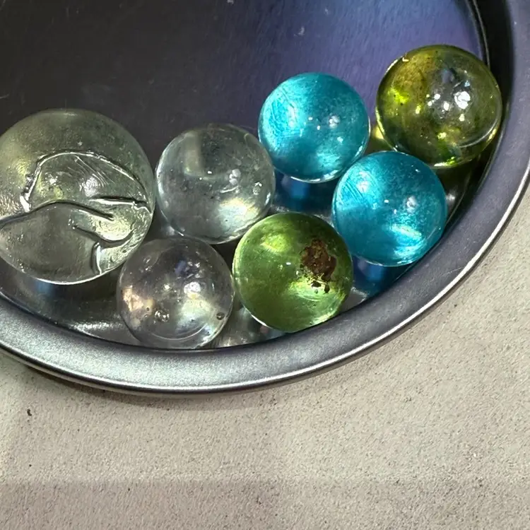 7 Pastel Solid Marbles Largest Flawed