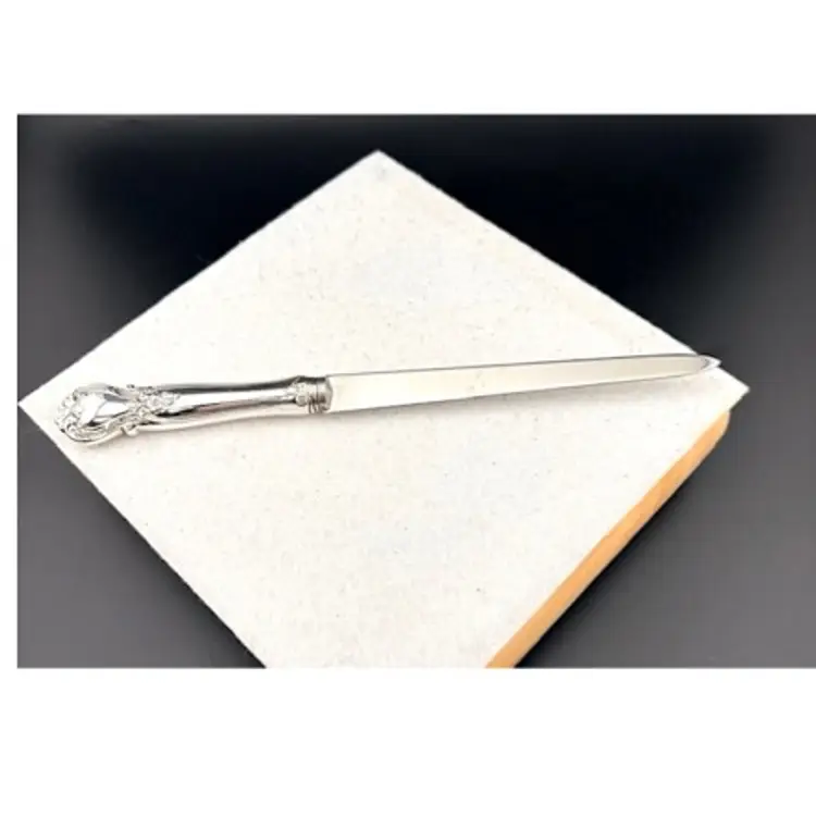 Vintage Stainless Steel Letter Opener - 7.5" Long x .75" Wide - Flatware Style Design