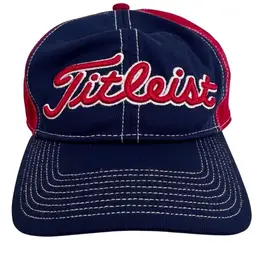 Titleist Performance Pique Golf Unisex Red &Blue Adjustable Golf Lightweight Hat