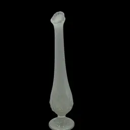 Vintage Fenton Tiara White Lace Waterlily Opalescent Swung Vase, 11-1/2” Tall