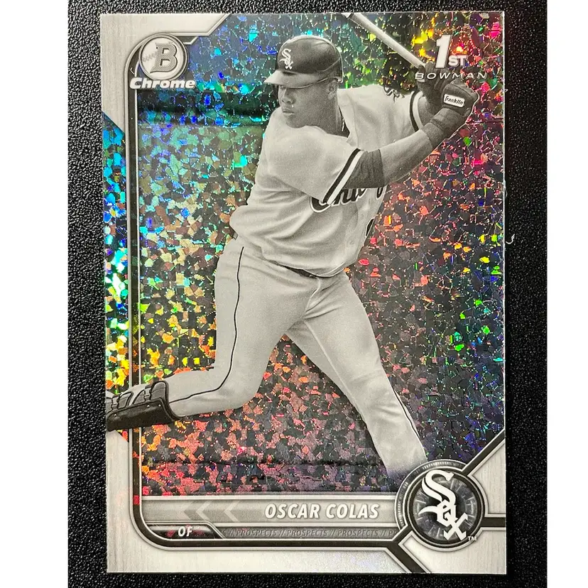 Oscar Colas 1st Bowman Chrome Black White mini Diamond - 2022 Bowman Chrome - Chicago White Sox