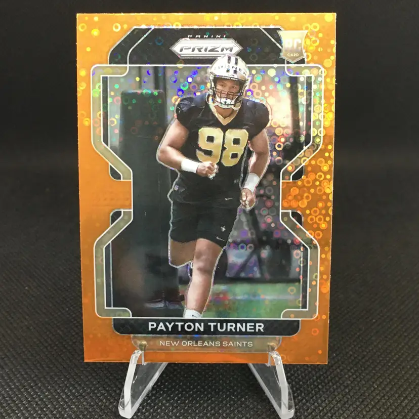 Payton Turner 2021 Panini Prizm Orange Disco Rookie (RC) #379 - New Orleans Saints
