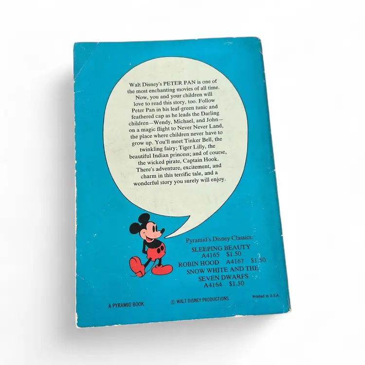 Vintage Walt Disney Peter Pan Softcover Book