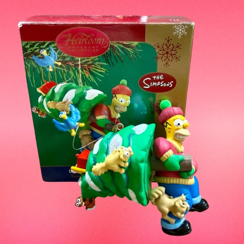‘05 Vintage Carlton Cards SIMPSONS Christmas Ornament, D'oh! Tannenbaum, w/ Box