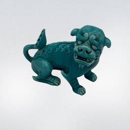 Foo Dog Antique Asian Oriental Blue Porcelain Chinese Figurine 7”L