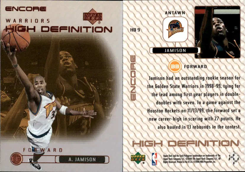 Antawn Jamison 11-Card Lot Insert RC Warriors 1999-01 UD Topps SkyBox