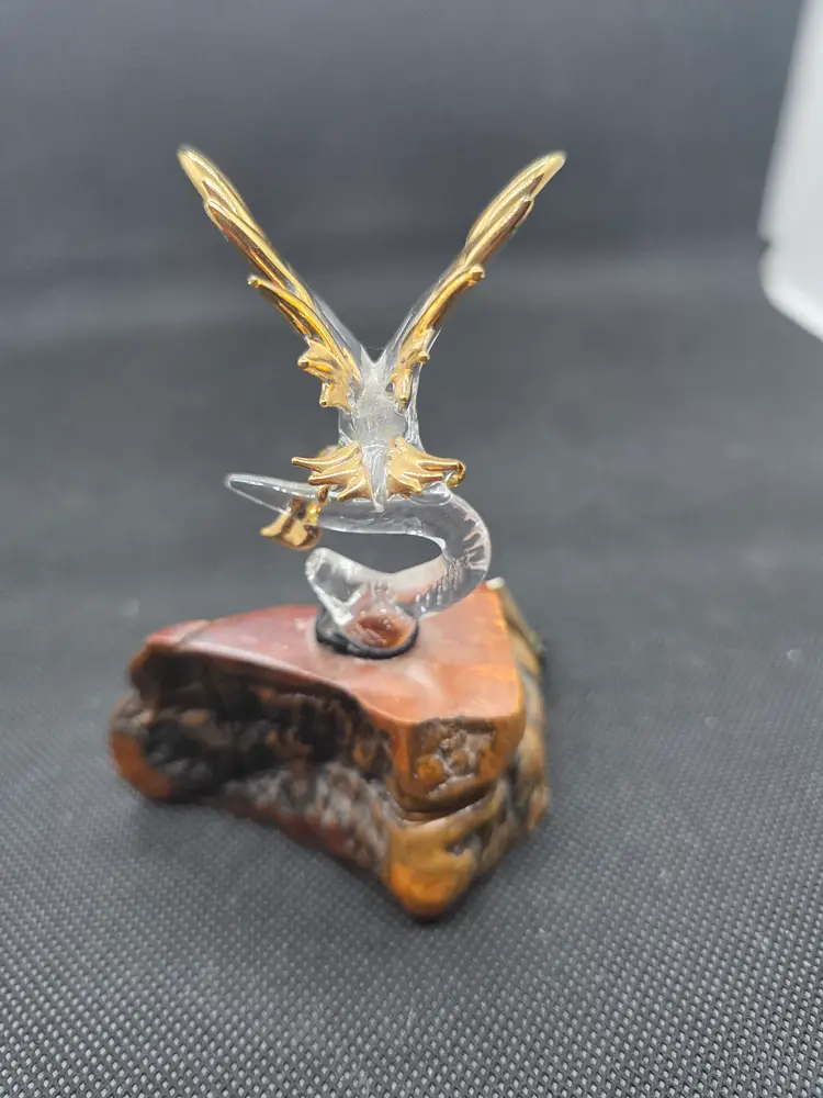 Vintage Glass Baron 22kt. Eagle figurine