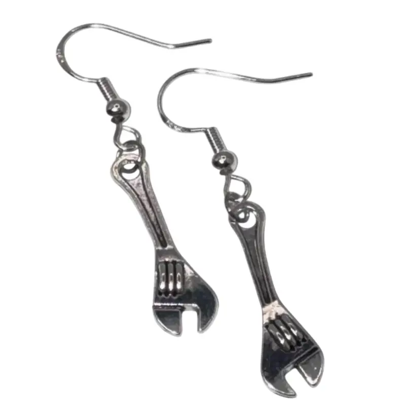 Wrench Charm Handmade Dangle/Fishhook Earrings