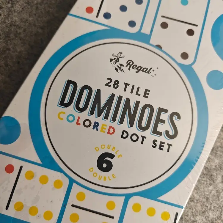 Regal Dominoes Colored Dot Set – Double 6 – 28 Tiles – New Sealed Tin