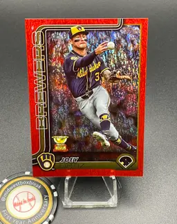 Joey Ortiz Red Holo Foil 5/5 - Milwaukee Brewers