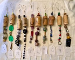Wine Cork & Bead Holiday Christmas Ornaments