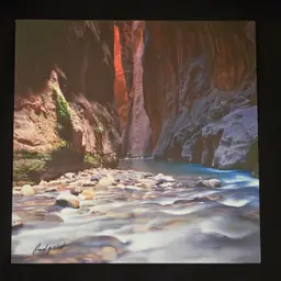 Zion National Park Narrows Photograph Signed David J. West on Aluminum 12"×12" Springdale Utah
