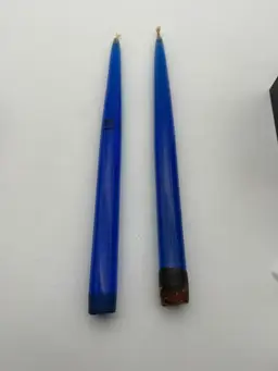 Cobalt Clear Blue Lucite Candles 12” (2)