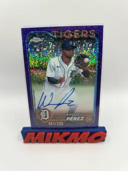 Wenceel Perez 2024 Topps Chrome Update Purple Speckle /299 Rookie RC Tigers