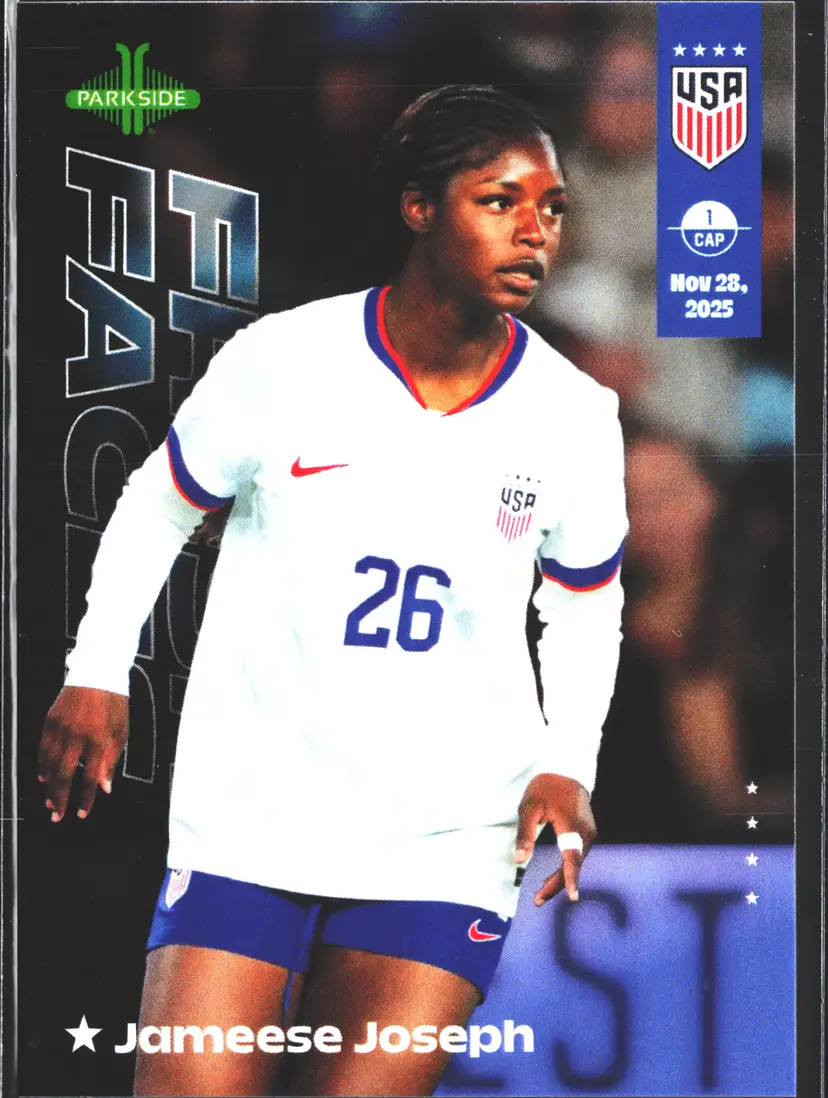 Jameese Joseph 1st USWNT Soccer Card 2026 Parkside Fresh Faces Team USA Rookie