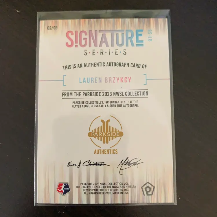 Lauren Brzykcy 2023 Parkside NWSL Vol 1 Red Hex Autograph 62/99
