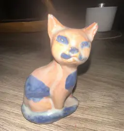 Vintage Red Ware Glazed Cat