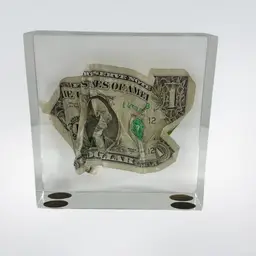 021. Lucite Acrylic Dollar Bill 4” Paperweight