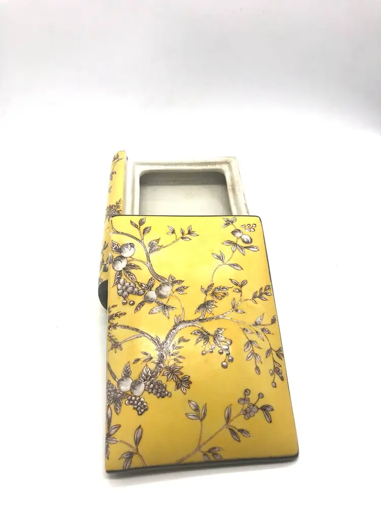 Gorgeous Book Sized And Style Porcelain Dresser Trinket Box Beautiful Florals