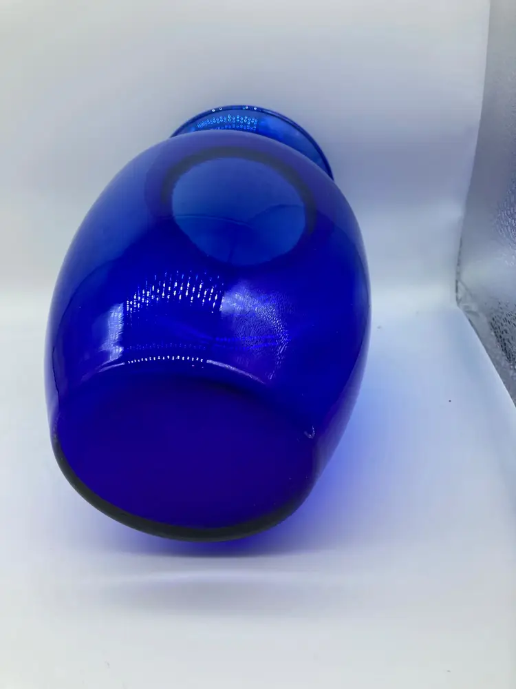 Blue Cobalt Bulbous Glass Vase