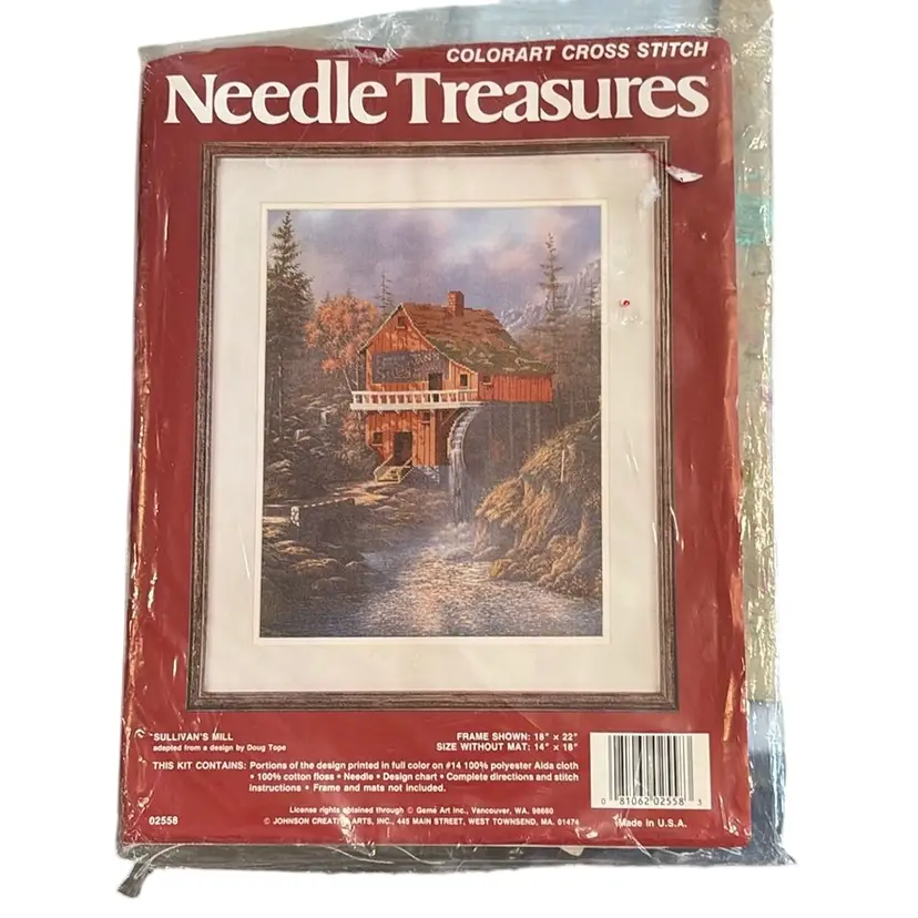 Vintage Needle Treasures Cross Stitch Kit “Sullivan Mill” 18” X 22” Finished Never Opened