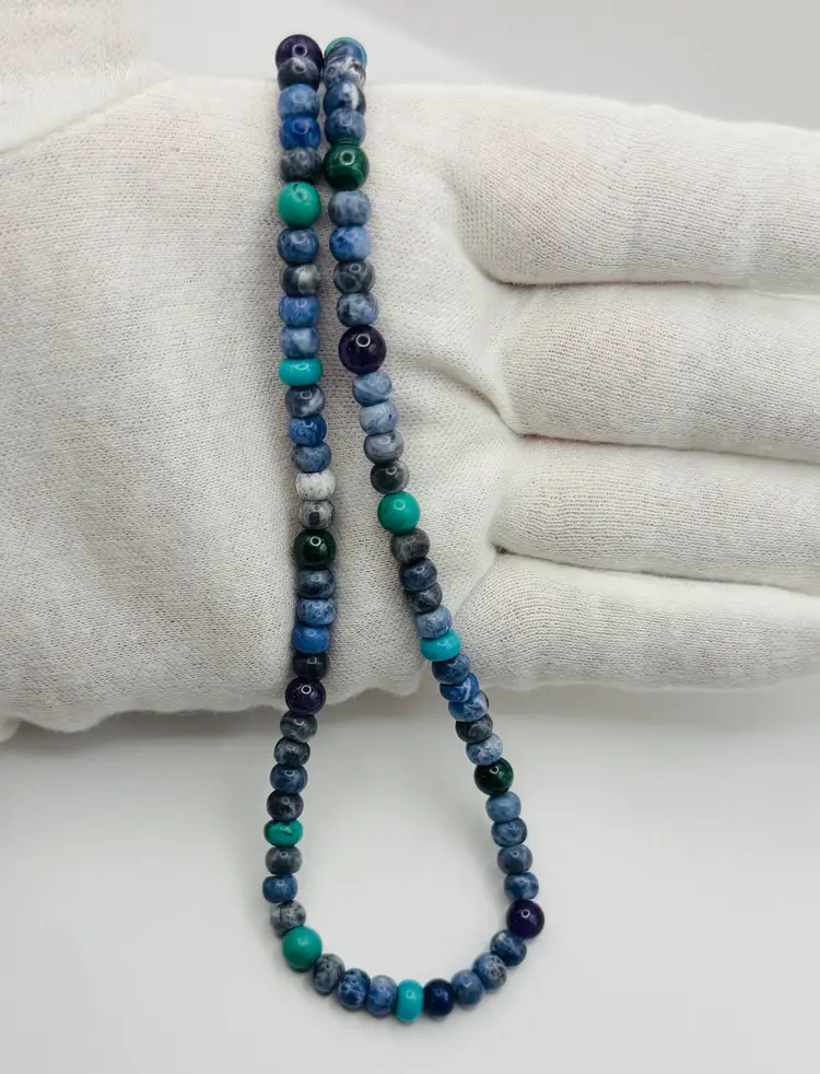 VTG Carolyn Pollack Multi-Stone & Sterling Silver Necklace 
19” Adjustable Western