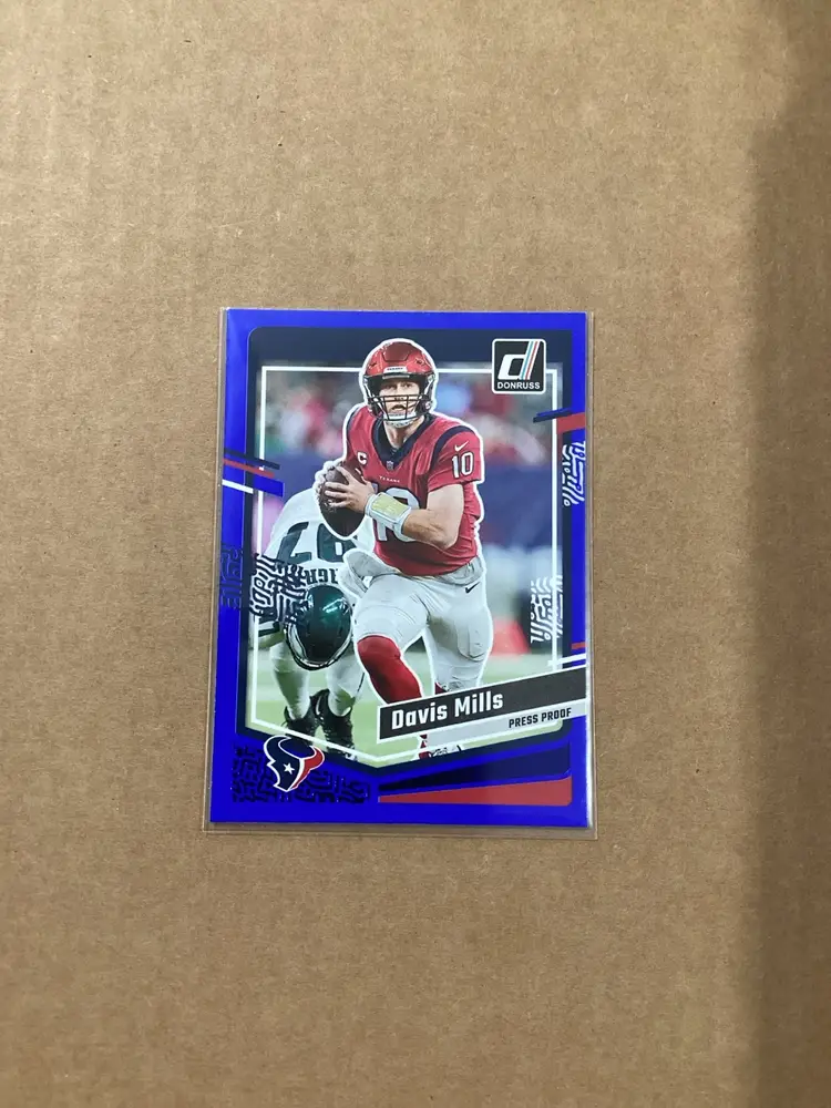 2023 Donruss Press Proof Blue Davis Mills #117 Houston Texans