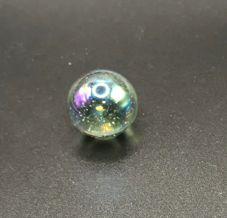 Clear 1” Iridescent Shooter Art Glass Marble