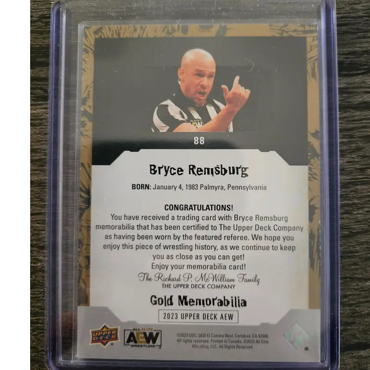 Bryce Remsburg Gold Memorabilia /50 AEW 2023
