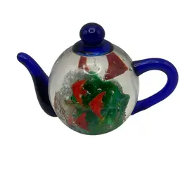 Dynasty Gallery Heirloom Art Glass Teapot Paperweight, 4” Tall x 5” Wide