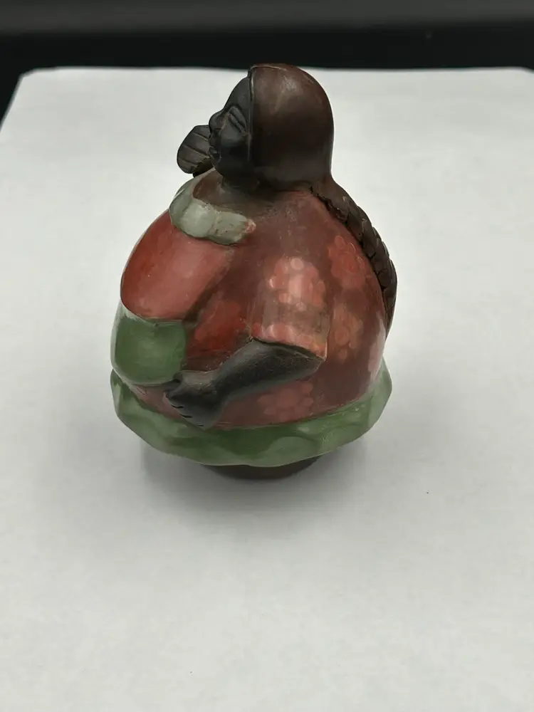 Chulucanas Peru Folk Art Woman With Fish Figurine Artist Signed