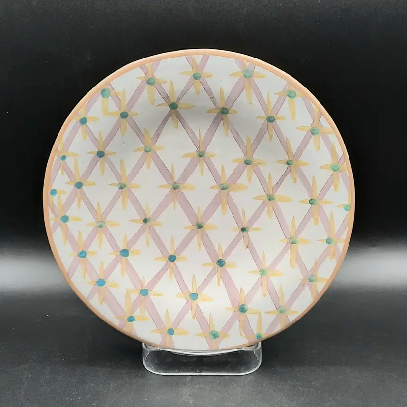 Vintage Mackenzie Childs Manchester Smooth Rim Bread Plate