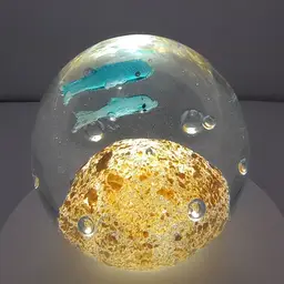 Paperweight with two whales