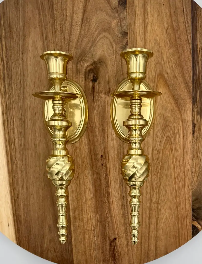 Pair Of Brass Candle Sconces