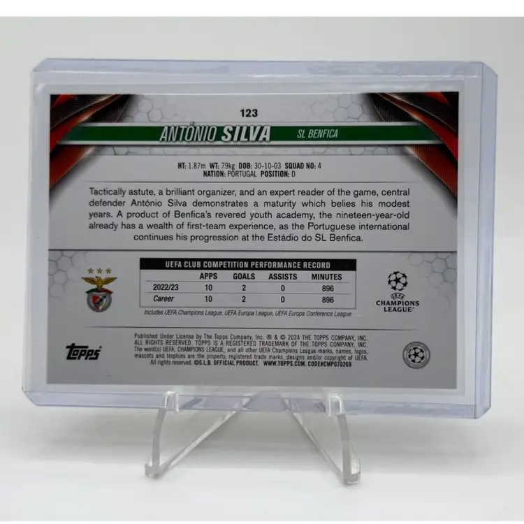 Antonio Silva 2023-2024 Topps UEFA Champions League Starboard Foil Future Stars SL Benefica