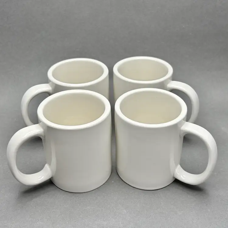 Set of 4 Vintage Beige CAC China Restaurant Ware Coffee Mugs