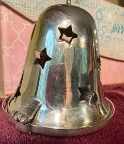 #14 ~ 3” Hanging Hinged Bell Candle Holder With Star Cut Outs ~ No Damage