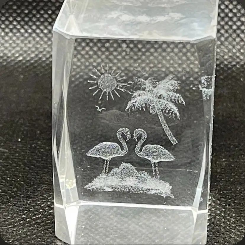Laser Etched Flamingo Paperweight