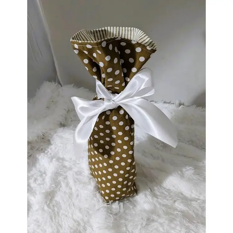 Handmade Wine Bottle Gift Bag - Polka Dots - Any Occasion