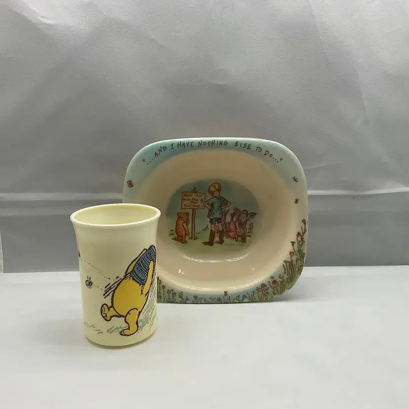 Vintage Disney Selandia Winnie The Pooh Children’s Melamine Bowl & Cup
