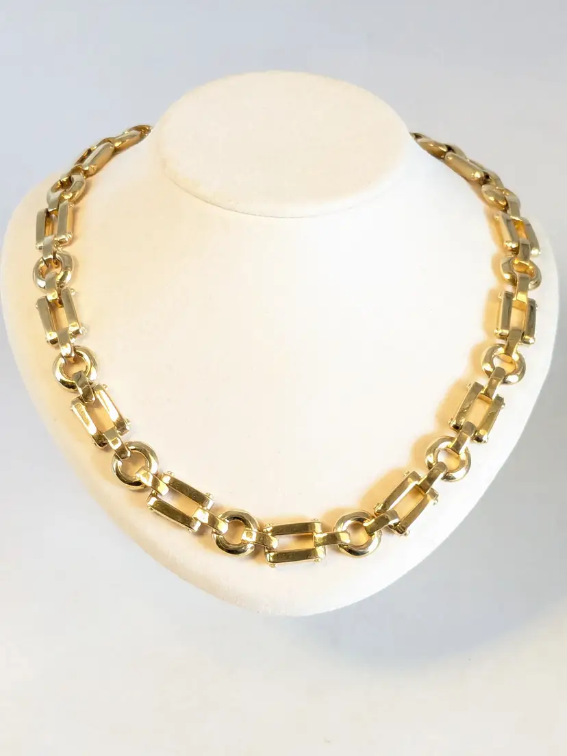 Vintage Erwin Pearl Gold Plated Link Choker Necklace