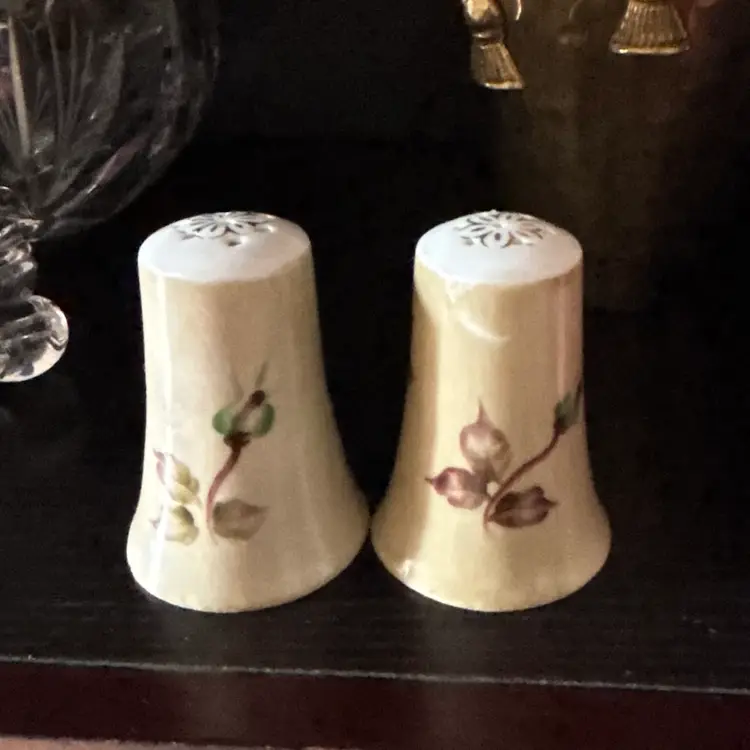 Vintage Lefton Japan Hand Painted Porcelain Moss Rose Salt & Pepper Shakers
