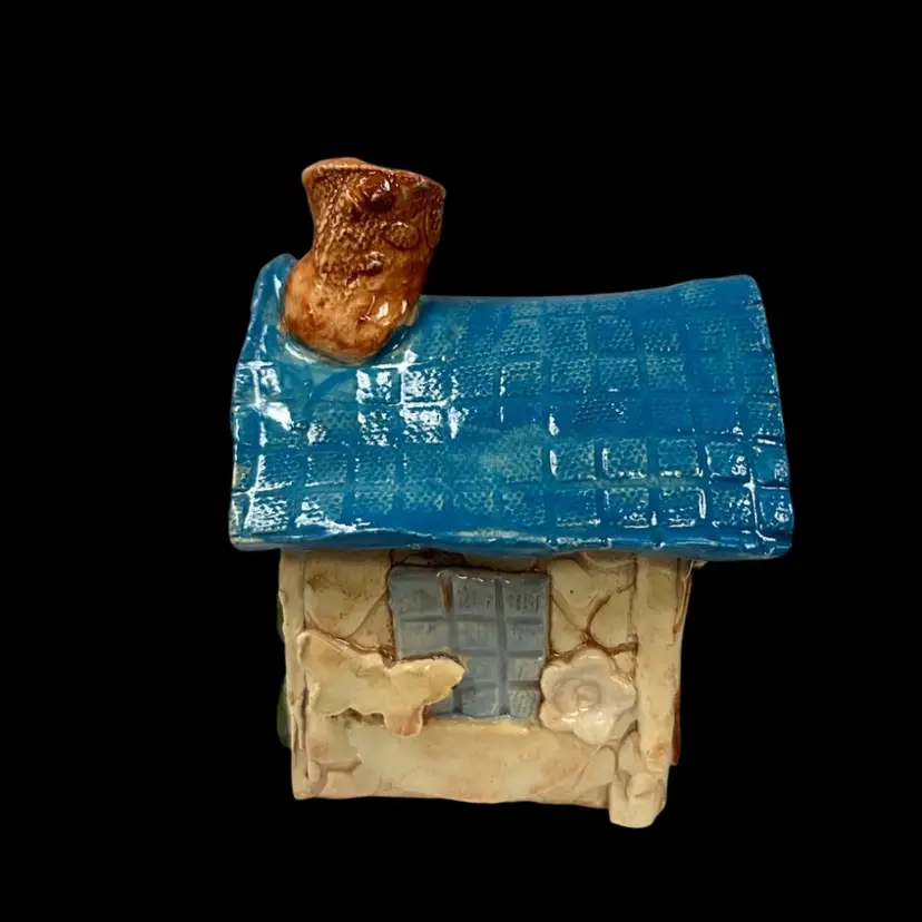 Handmade Pottery House Candle Votive Holder | 3.25”