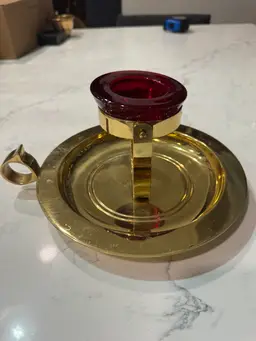 #03 Party Lite Solid Brass Gravity Candle Holder #3